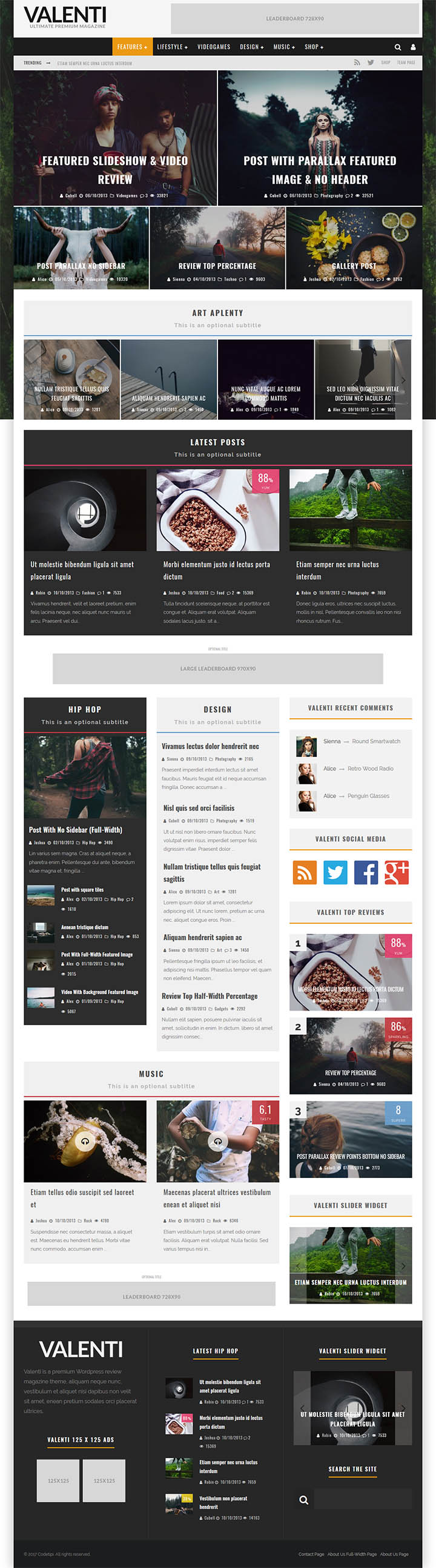 WordPress шаблон ThemeForest Valenti