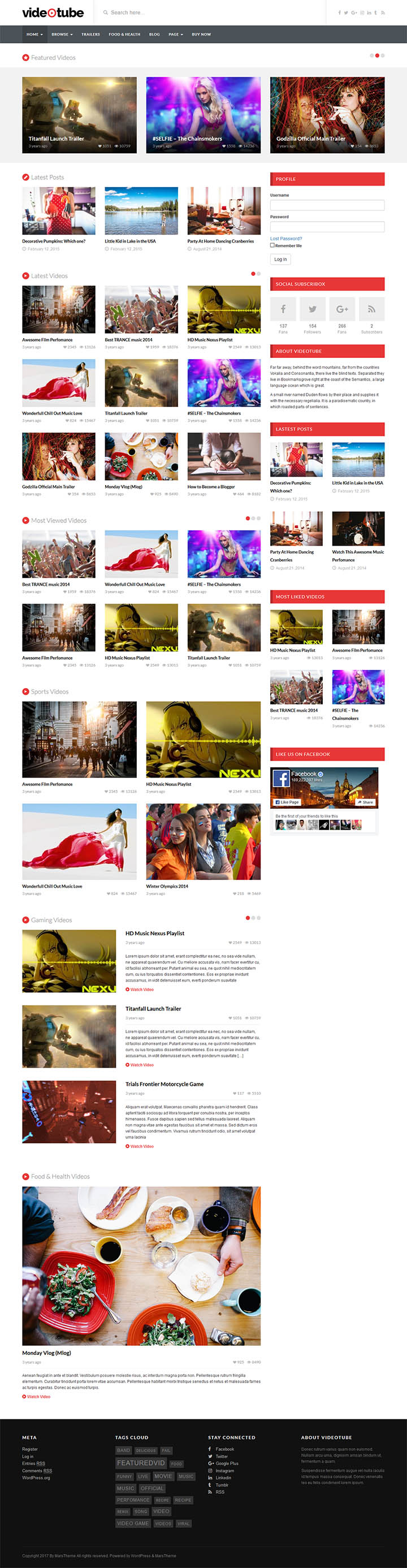 WordPress шаблон ThemeForest VideoTube