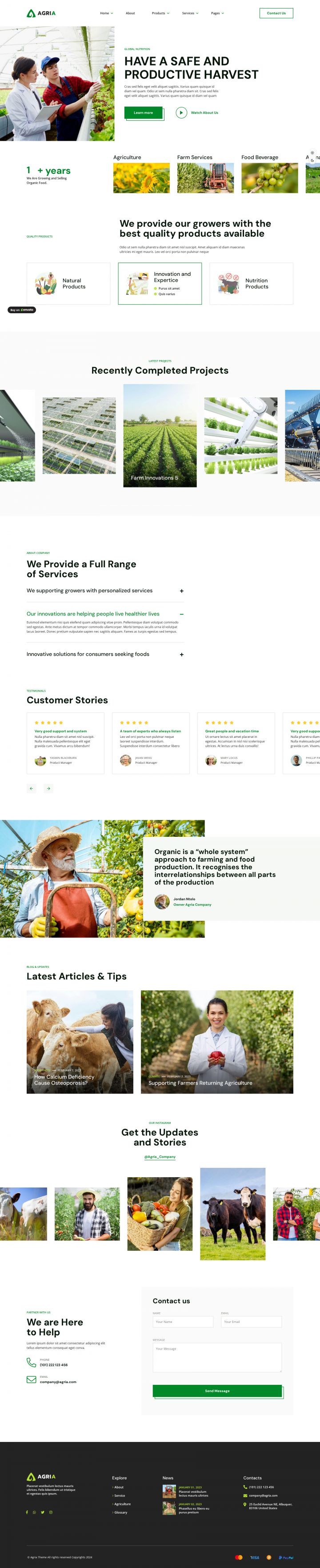 WordPress шаблон ThemeForest Agria