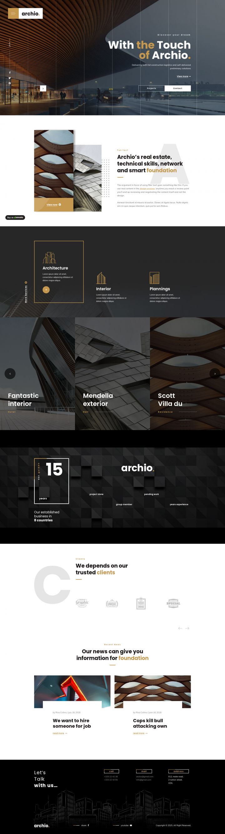 WordPress шаблон ThemeForest Archio