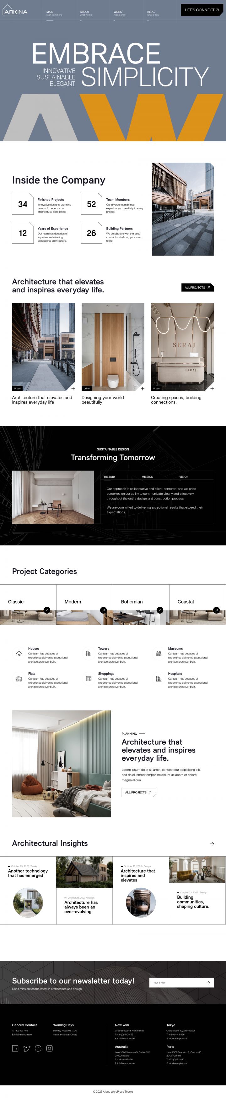 WordPress шаблон ThemeForest Arkina