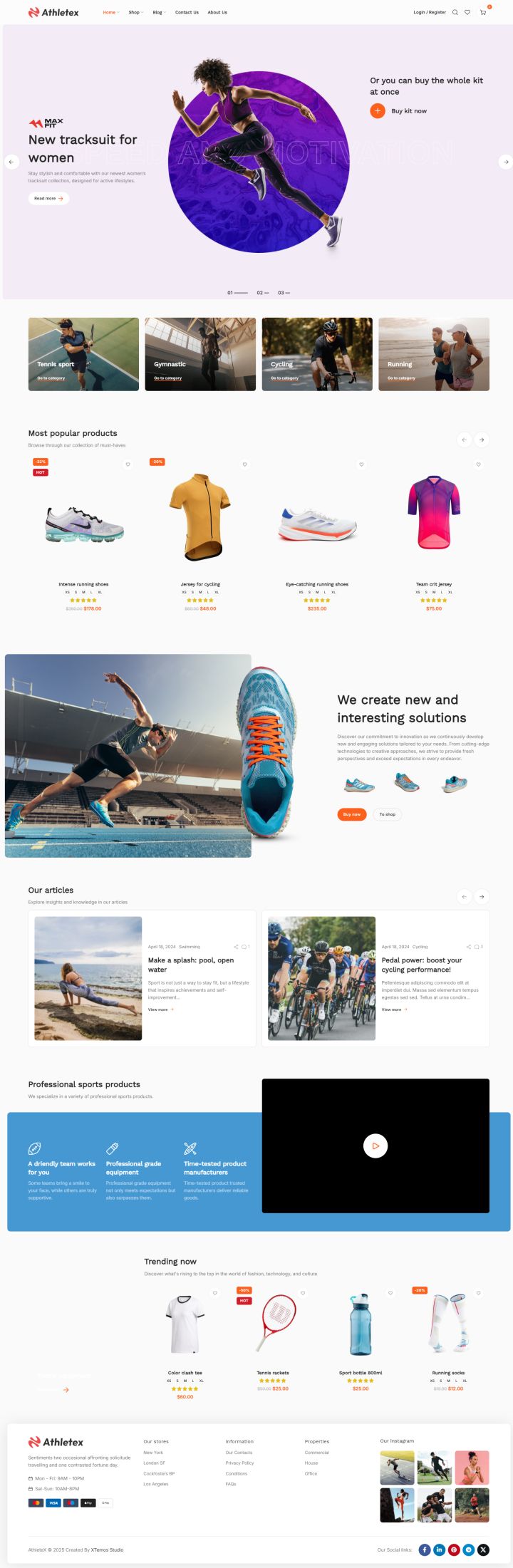 WordPress шаблон ThemeForest Athletex