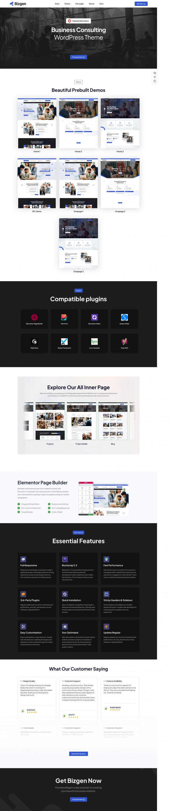 WordPress шаблон ThemeForest Bizgen