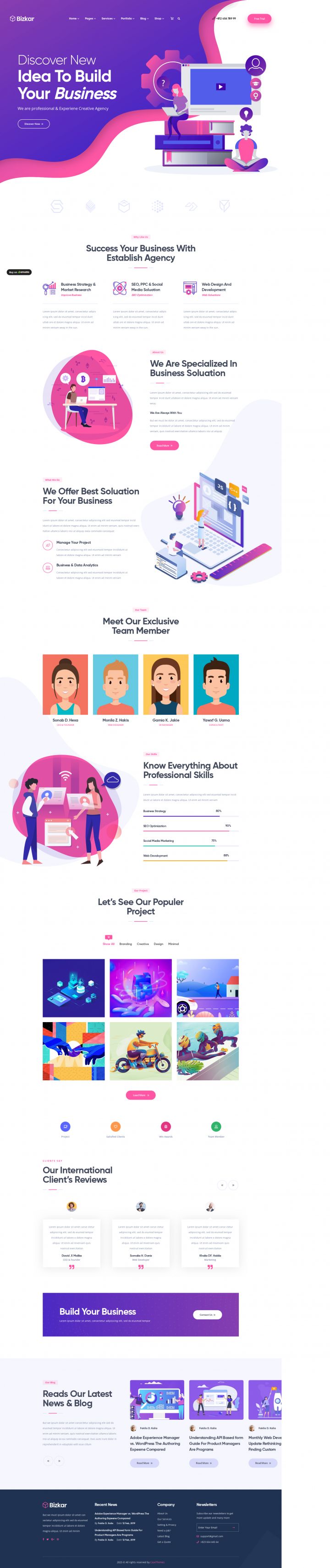 WordPress шаблон ThemeForest Bizkar