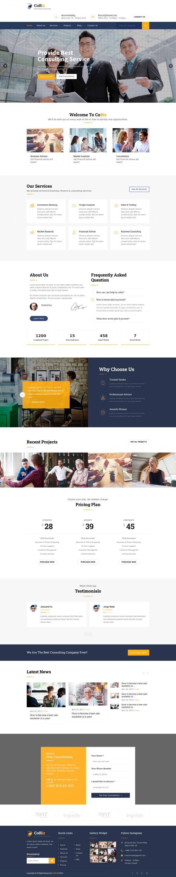 WordPress шаблон ThemeForest Cobiz