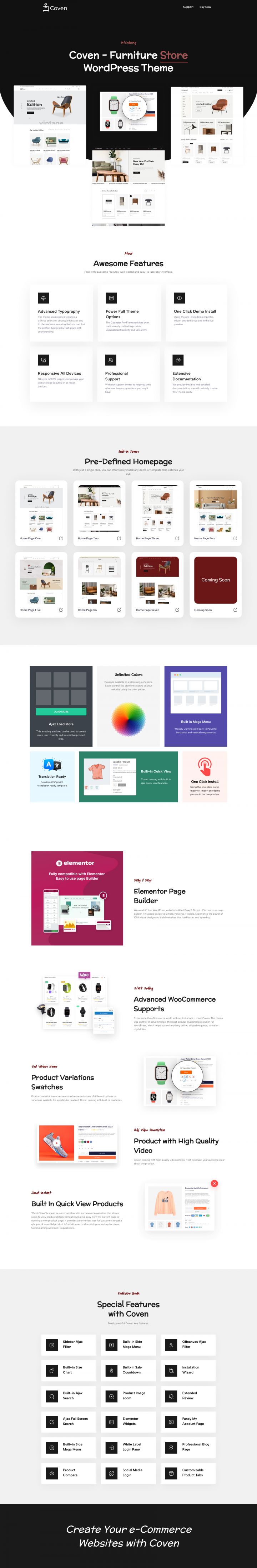 WordPress шаблон ThemeForest Coven