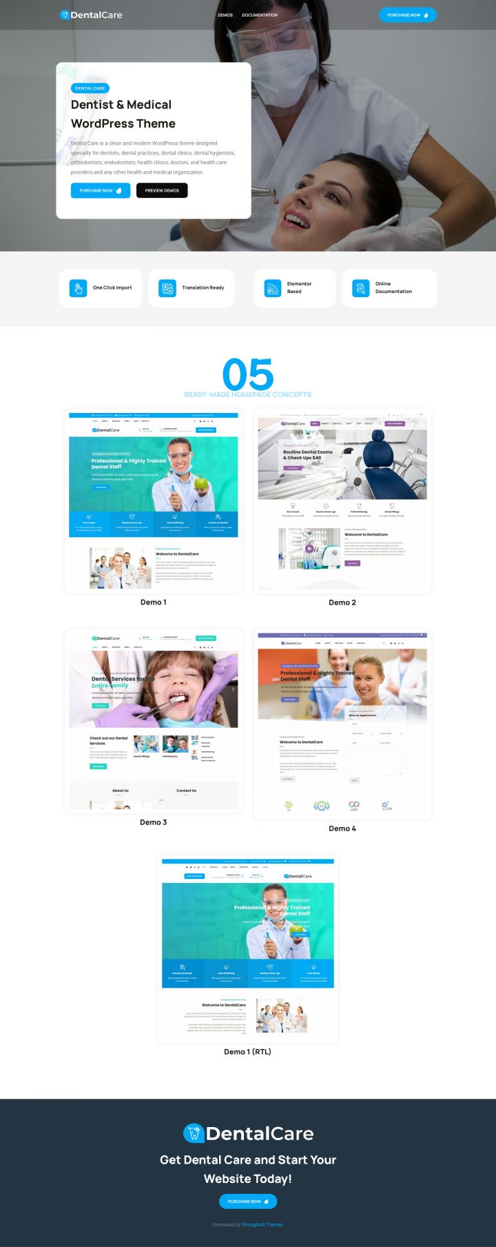WordPress шаблон ThemeForest Dental Care