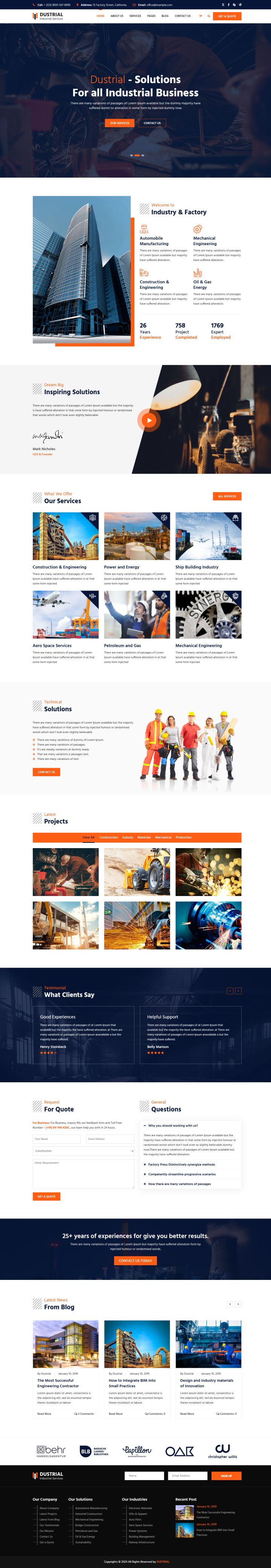 WordPress шаблон ThemeForest Dustrial