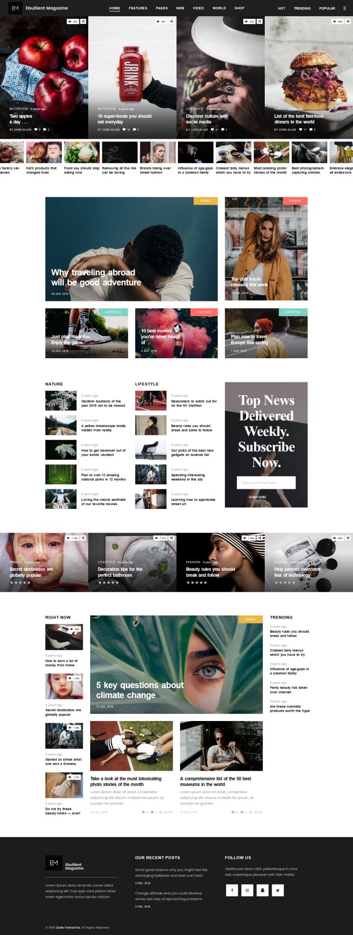 WordPress шаблон ThemeForest Ebullient