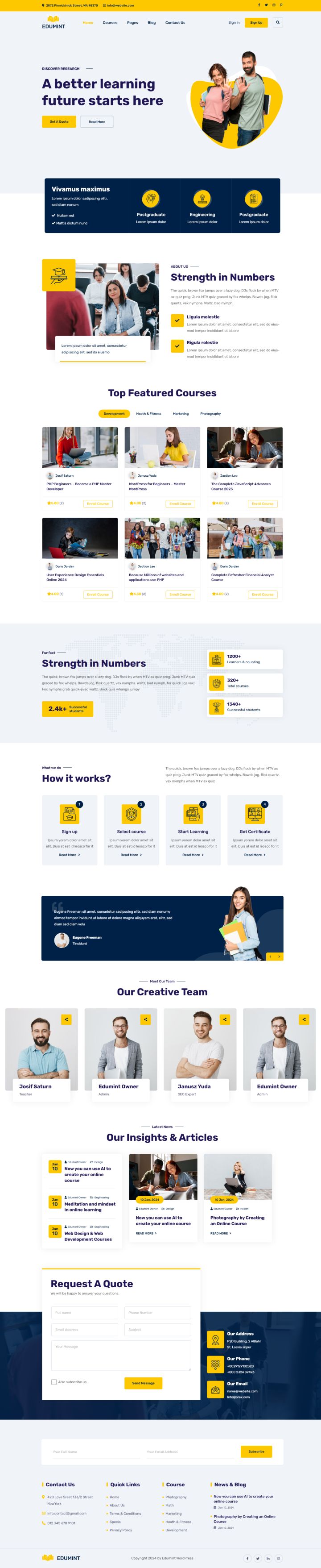 WordPress шаблон ThemeForest Edumint