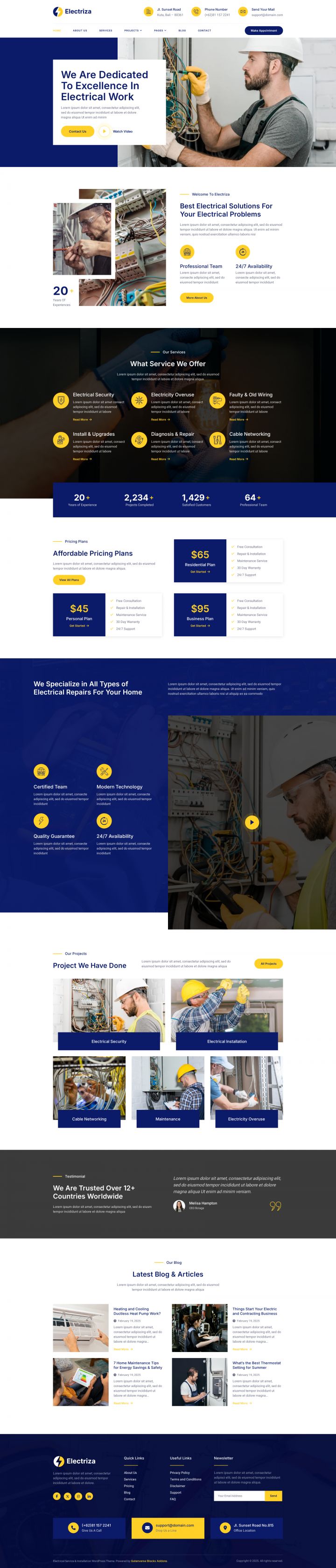 WordPress шаблон ThemeForest Electriza