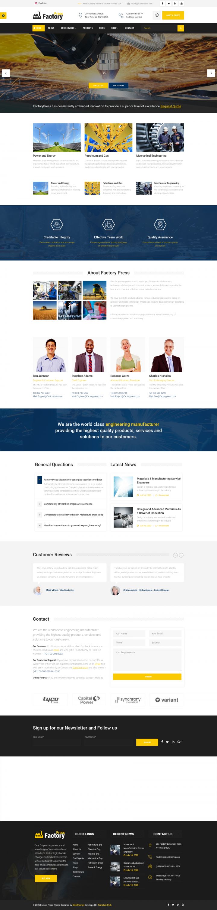 WordPress шаблон ThemeForest FactoryPress