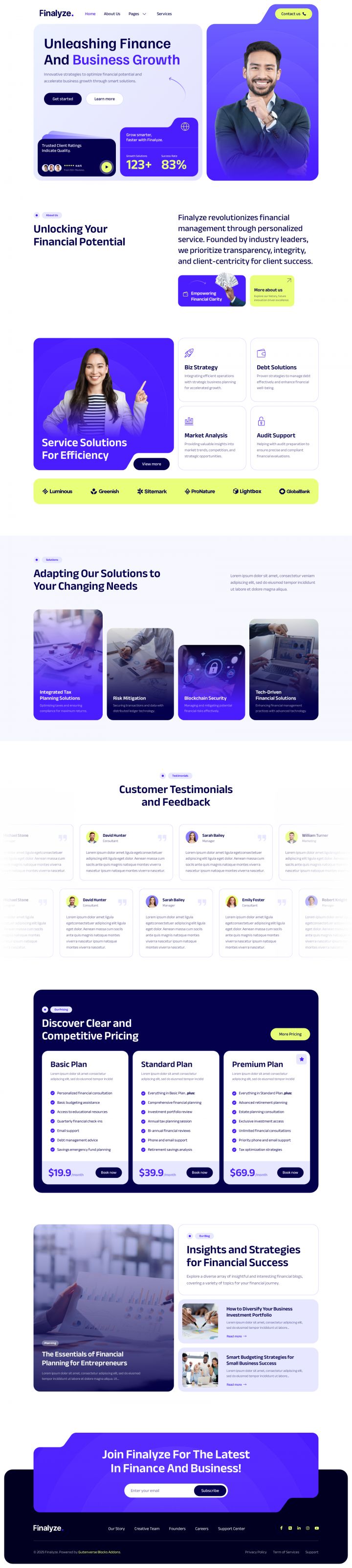 WordPress шаблон ThemeForest Finalyze