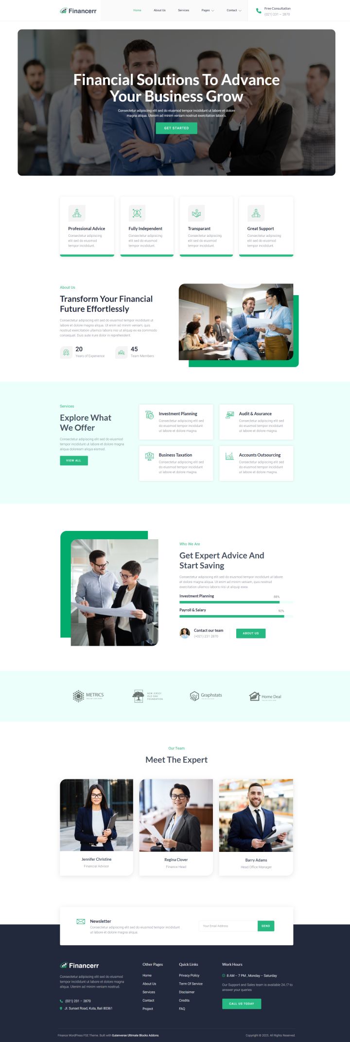 WordPress шаблон ThemeForest Financerr