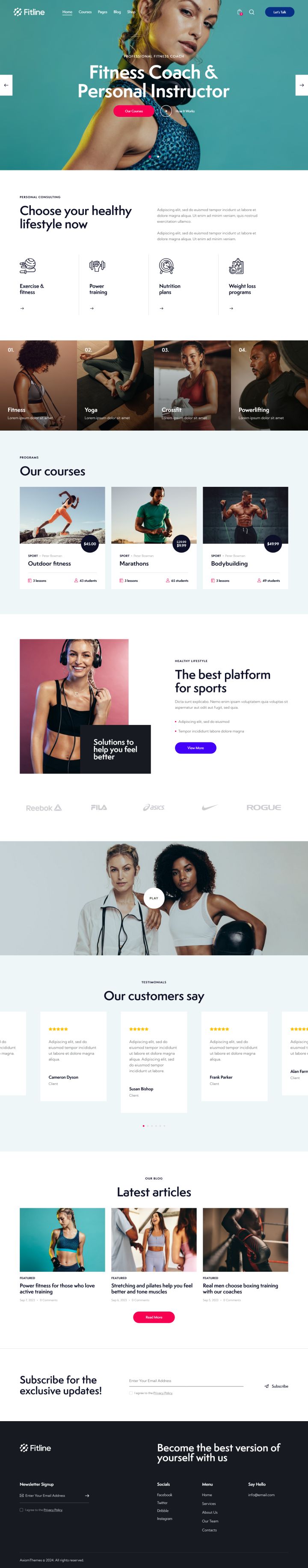 WordPress шаблон ThemeForest FitLine