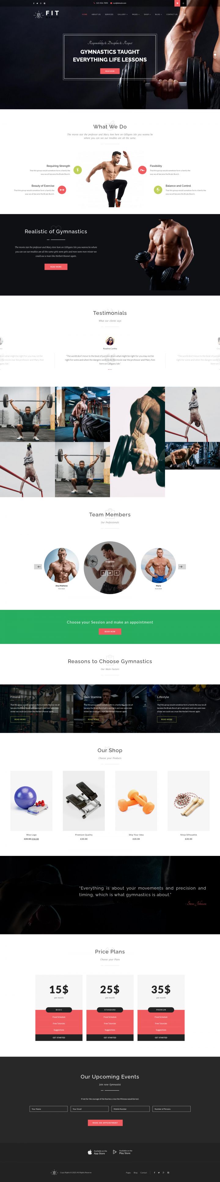 WordPress шаблон ThemeForest Fitnastic