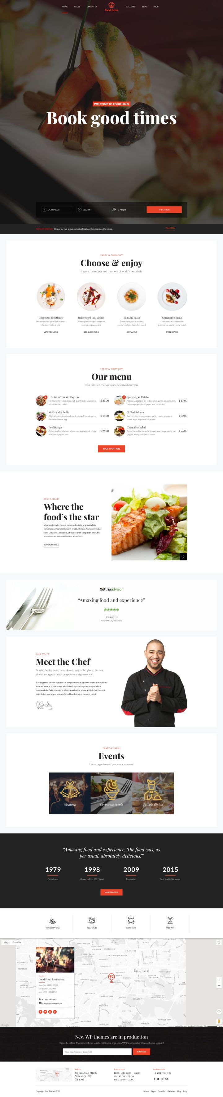 Шаблон ThemeForest Food Haus WordPress шаблон ThemeForest Food Haus