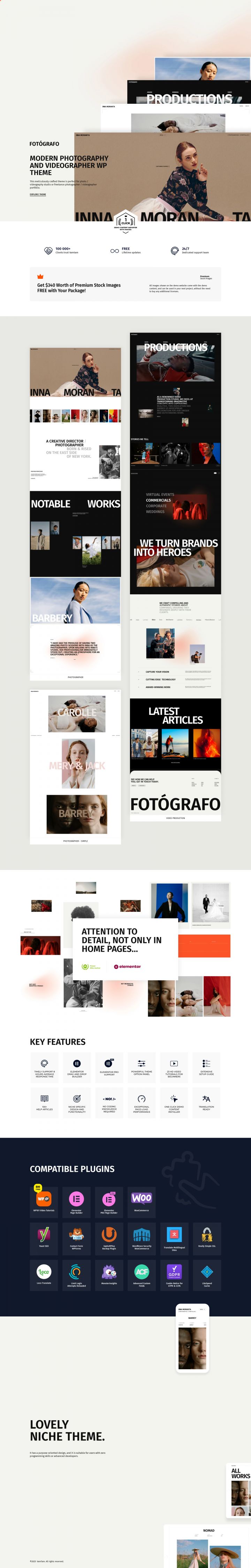 WordPress шаблон ThemeForest Fotógrafo