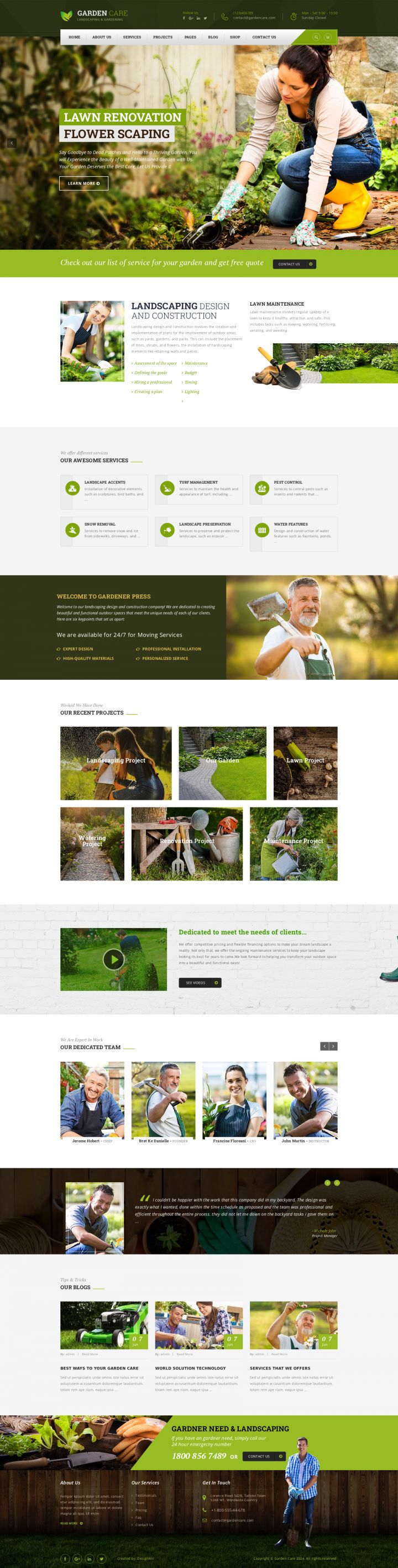 WordPress шаблон ThemeForest Garden Care