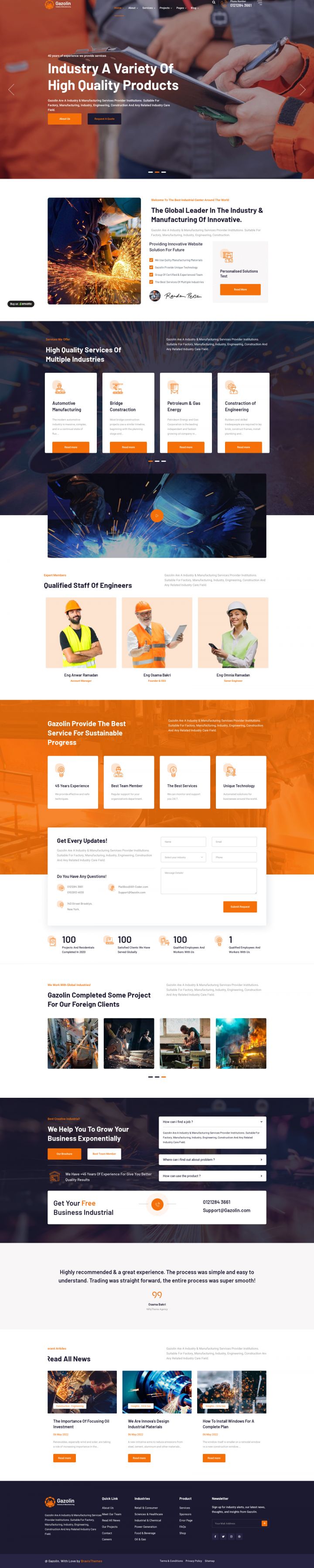 WordPress шаблон ThemeForest Gazolin