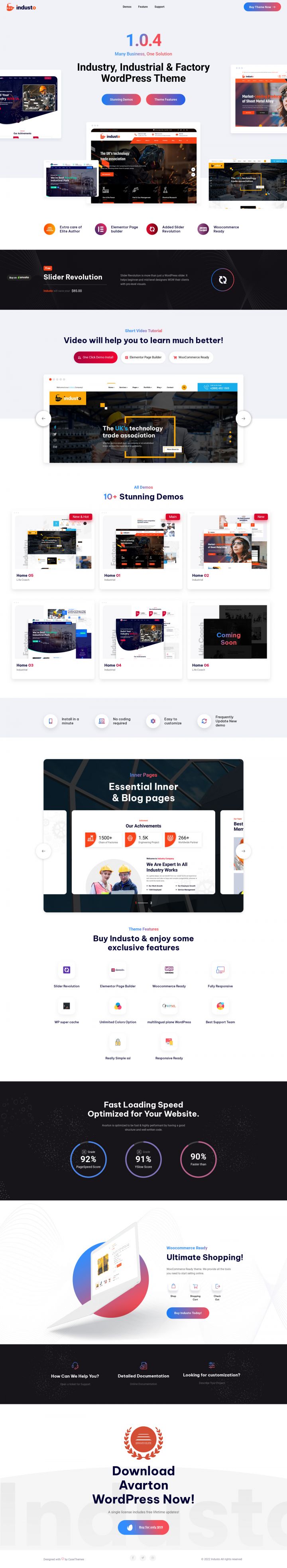 WordPress шаблон ThemeForest Industo