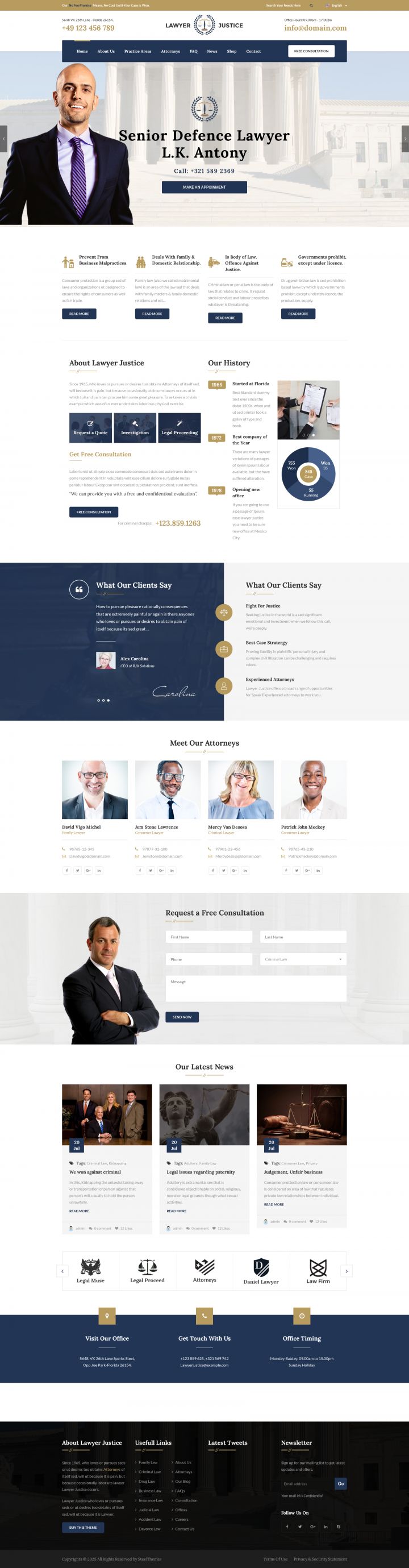 WordPress шаблон ThemeForest Lawyer & Justice