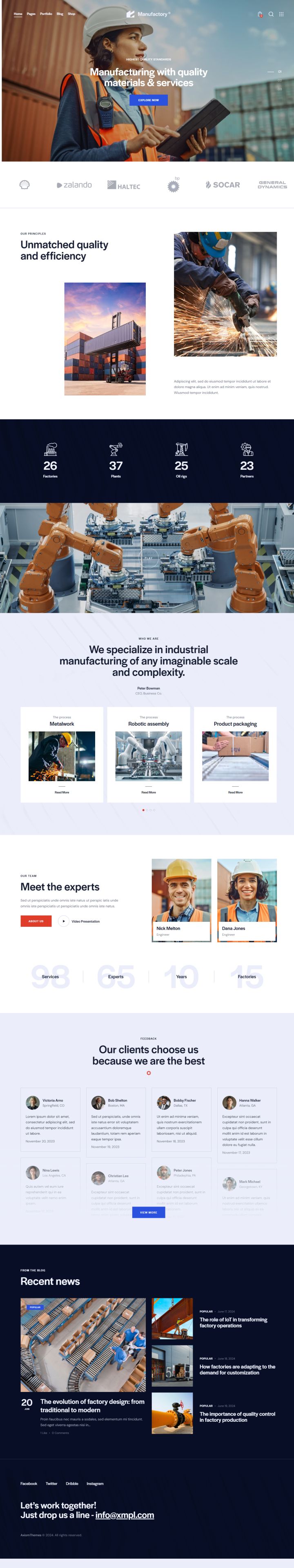 WordPress шаблон ThemeForest Manufactory