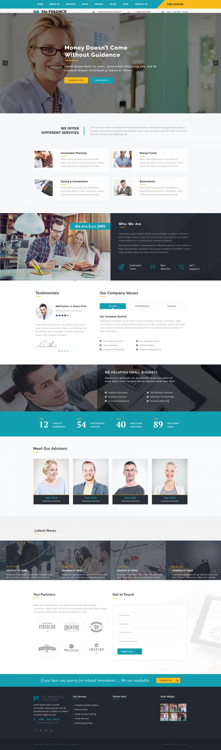 WordPress шаблон ThemeForest Me Finance