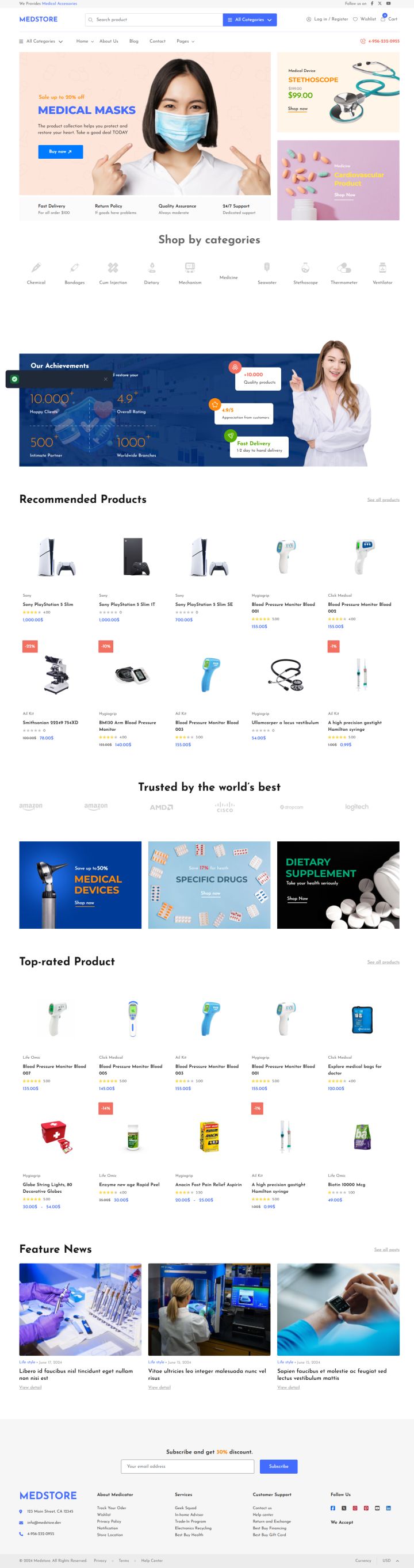 WordPress шаблон ThemeForest Medstore