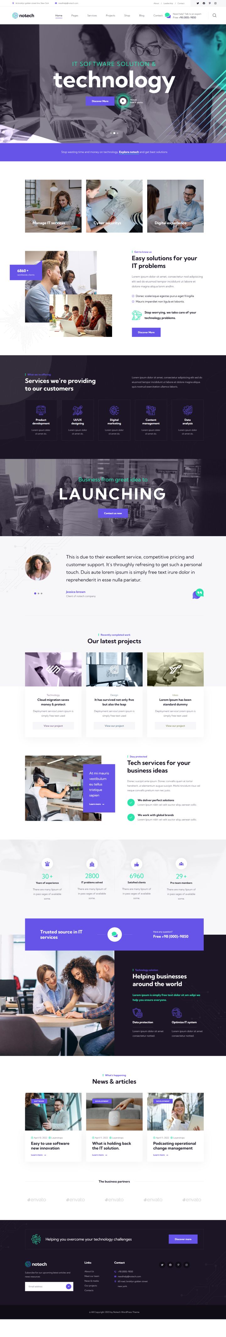 WordPress шаблон ThemeForest Notech