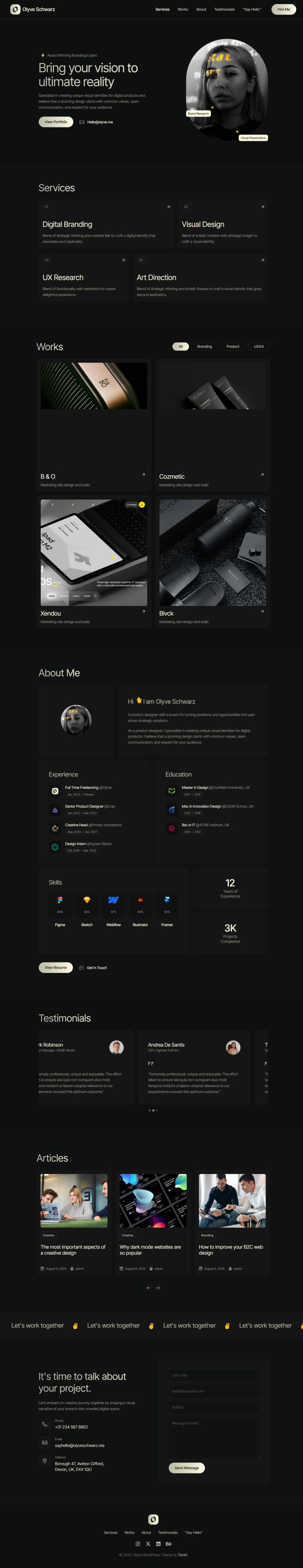 WordPress шаблон ThemeForest Olyve