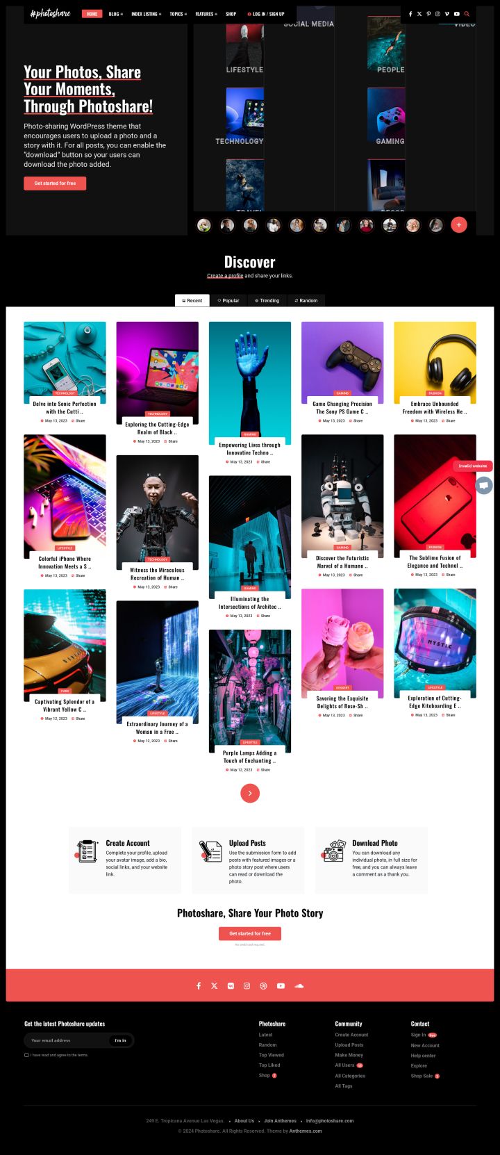 WordPress шаблон ThemeForest Photoshare