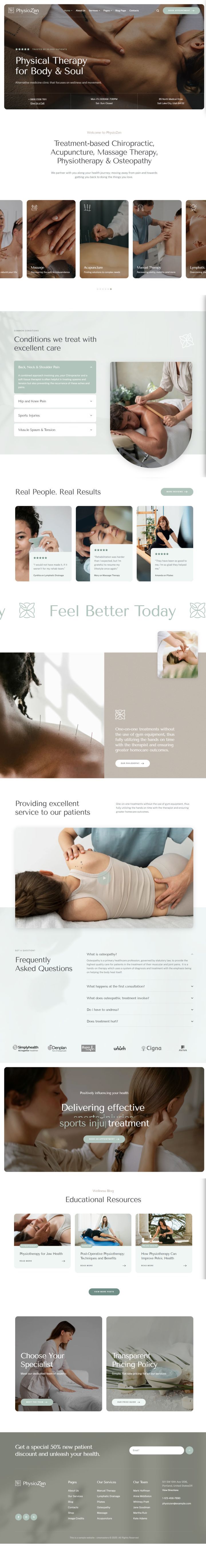 WordPress шаблон ThemeForest PhysioZen