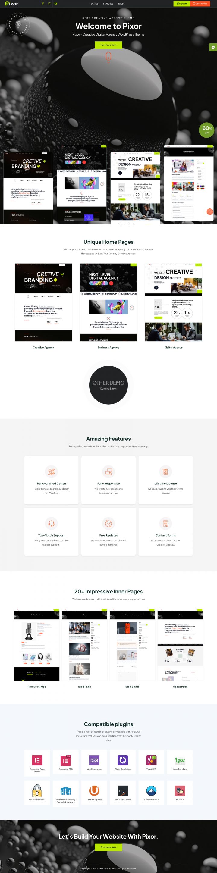 WordPress шаблон ThemeForest Pixor