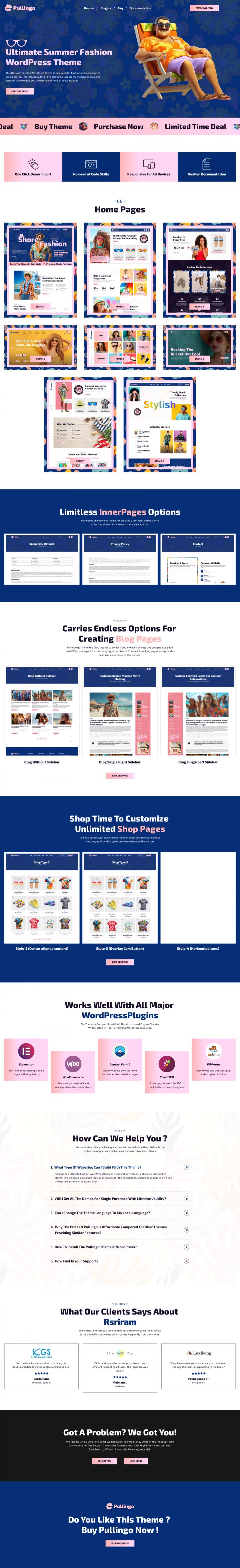 WordPress шаблон ThemeForest Pullingo