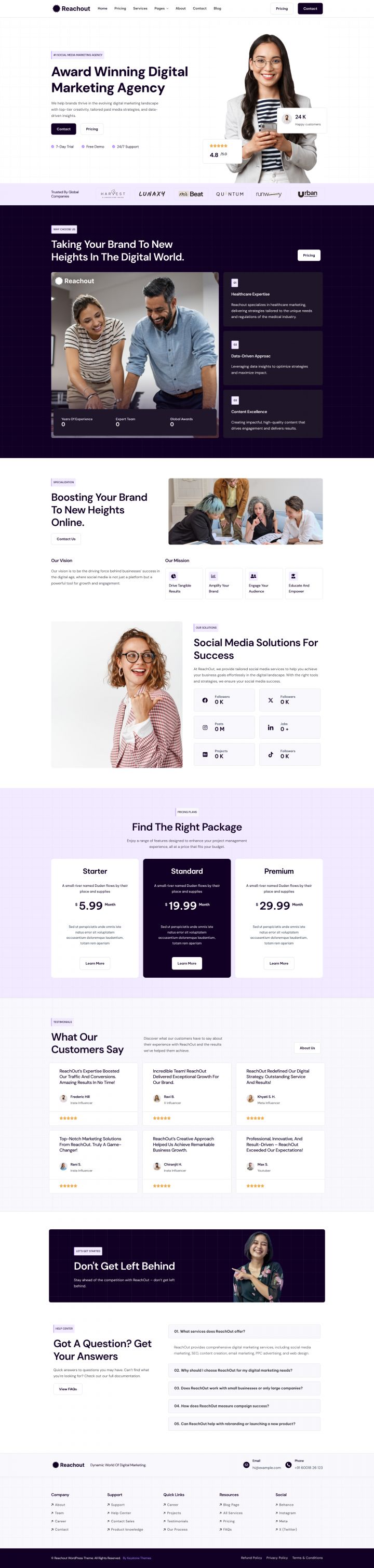 WordPress шаблон ThemeForest Reachout