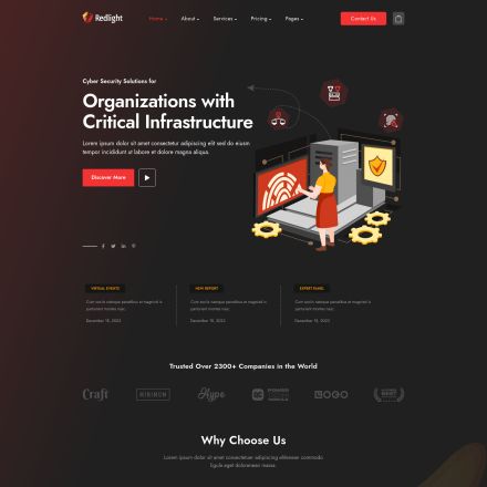 ThemeForest Redlight Cyber Security & IT Management WordPress Theme