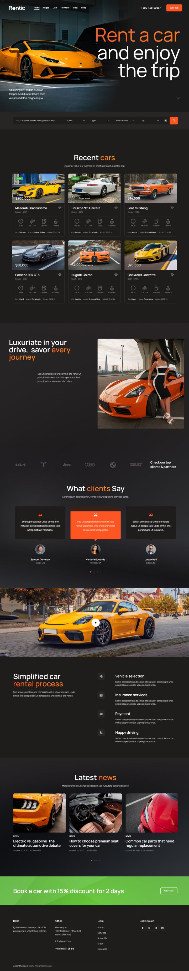 WordPress шаблон ThemeForest Rentic