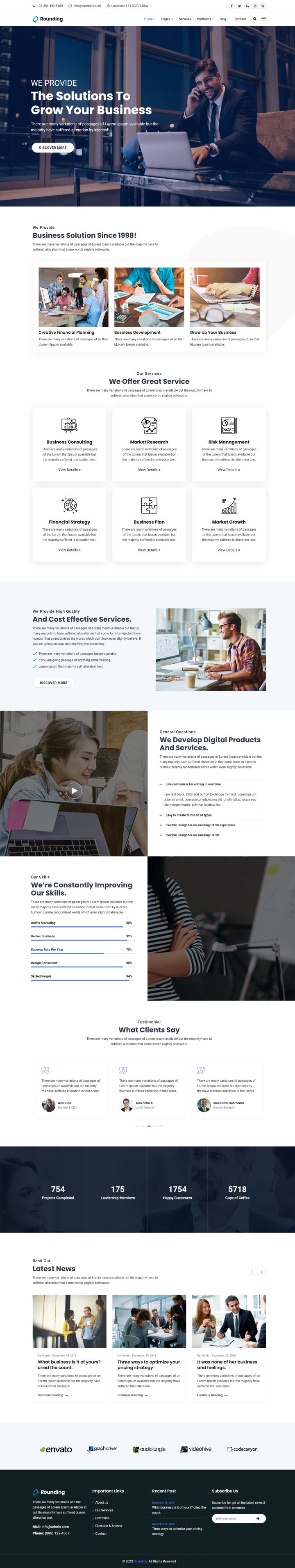 WordPress шаблон ThemeForest Rounding