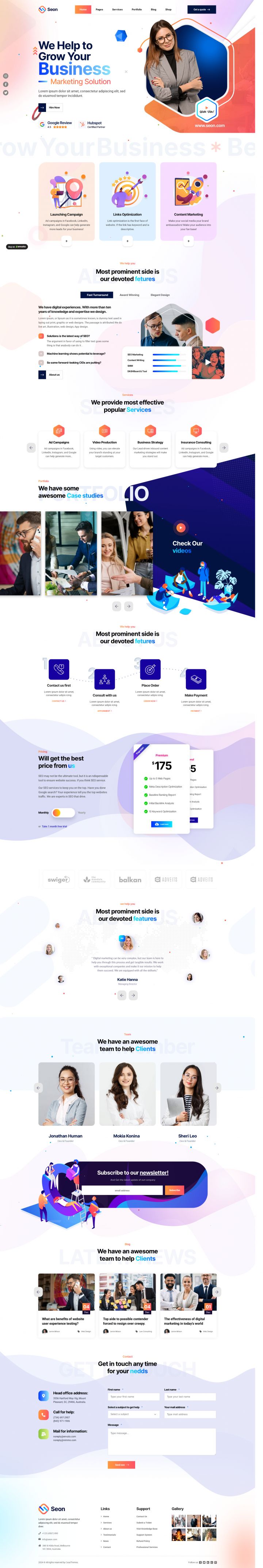 WordPress шаблон ThemeForest Seon