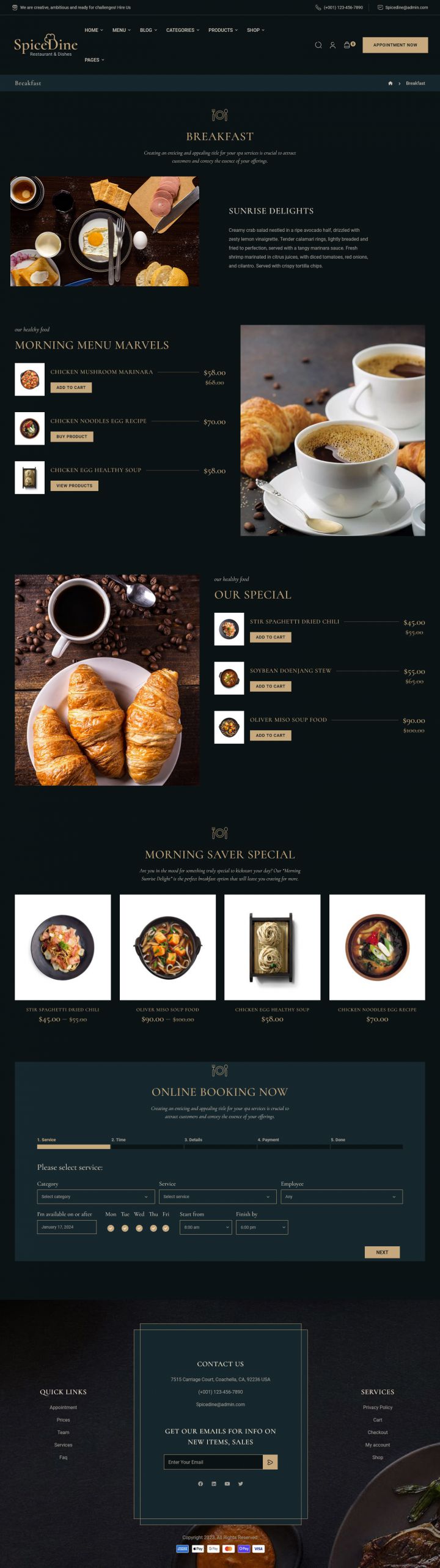 WordPress шаблон ThemeForest SpiceDine