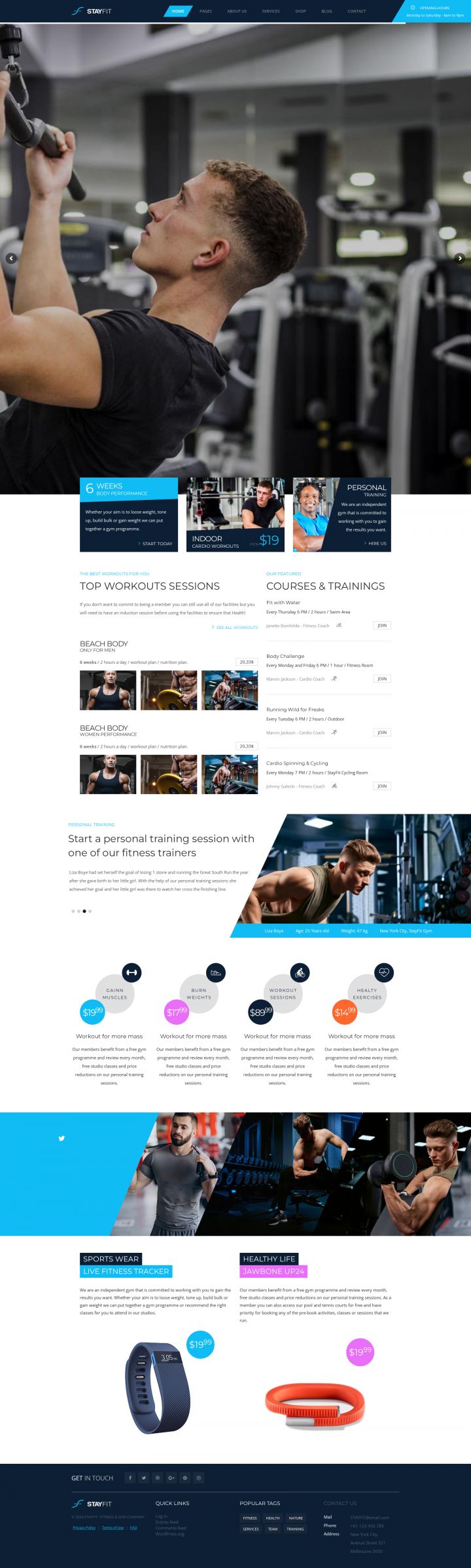 WordPress шаблон ThemeForest Stayfit