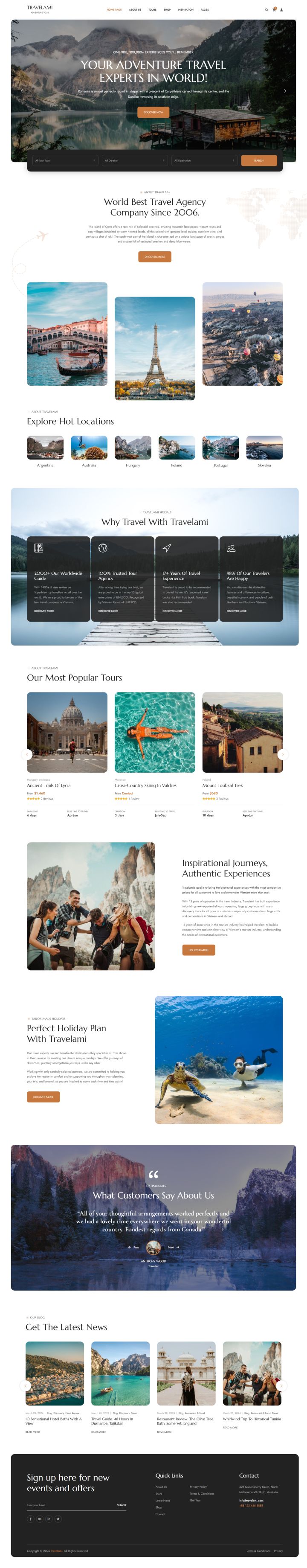 Шаблон ThemeForest Travelami WordPress шаблон ThemeForest Travelami