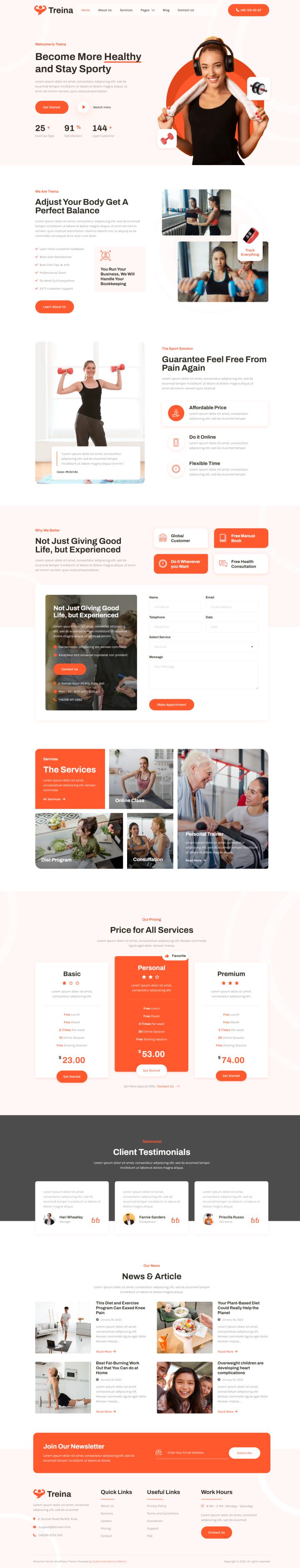 WordPress шаблон ThemeForest Treina