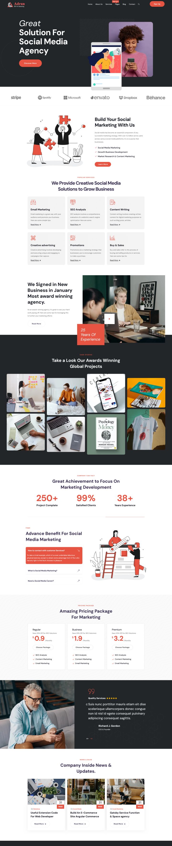 WordPress шаблон ThemeForest Adrun