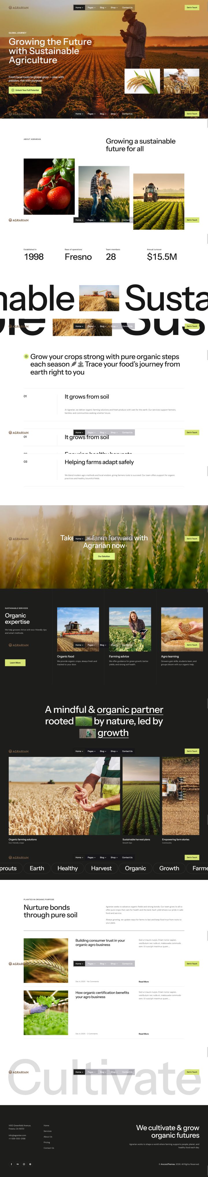 WordPress шаблон ThemeForest Agrarian