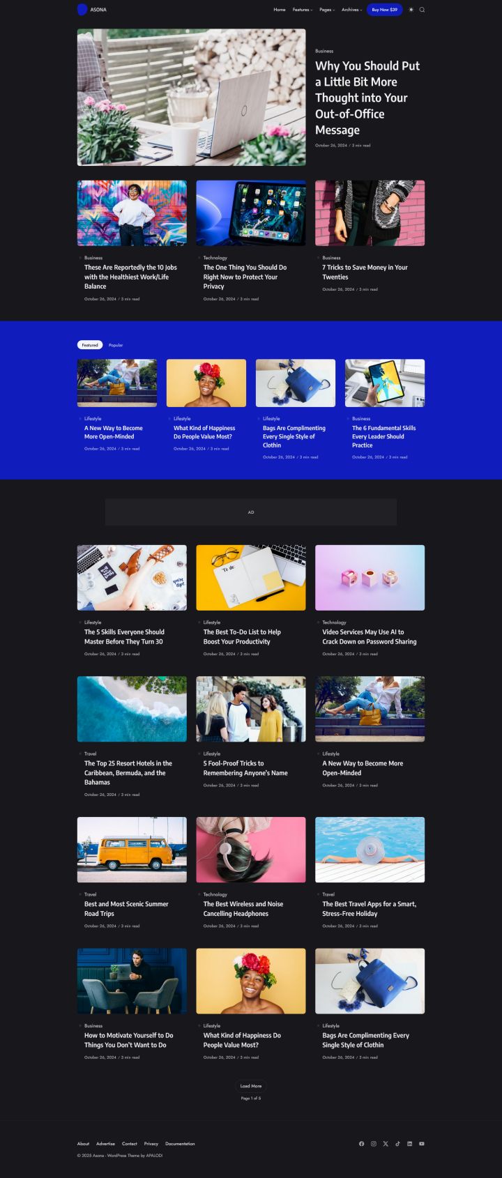 Шаблон ThemeForest Asona WordPress шаблон ThemeForest Asona