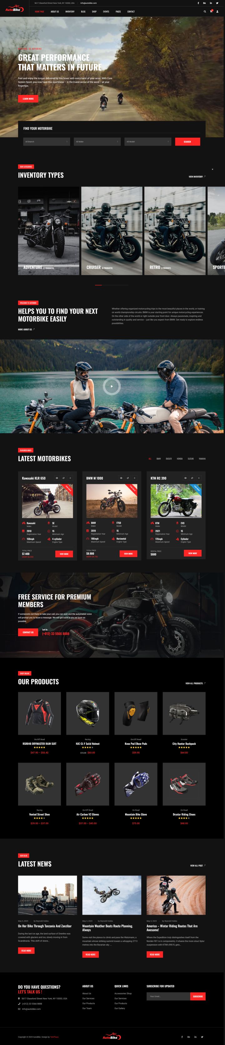 WordPress шаблон ThemeForest Autobike