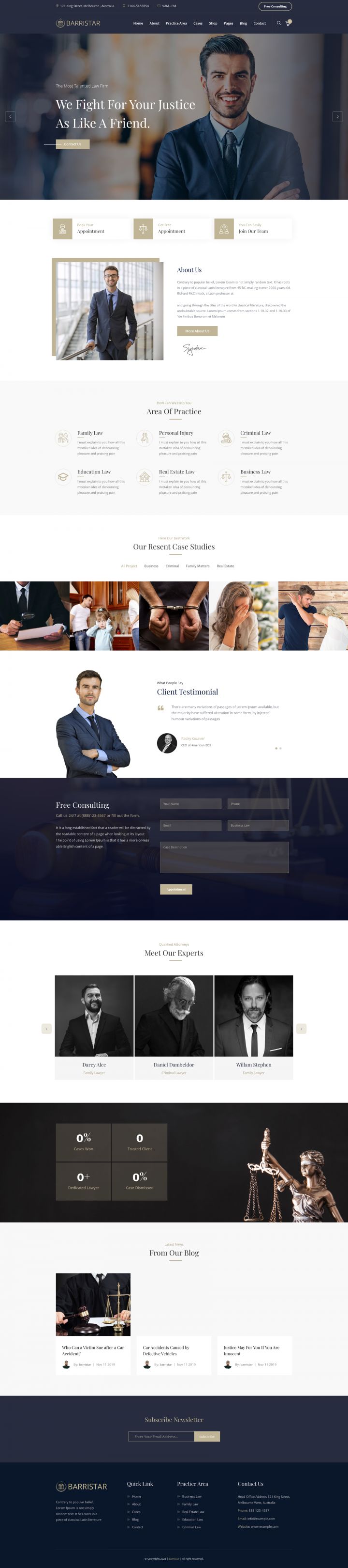 WordPress шаблон ThemeForest Barristar
