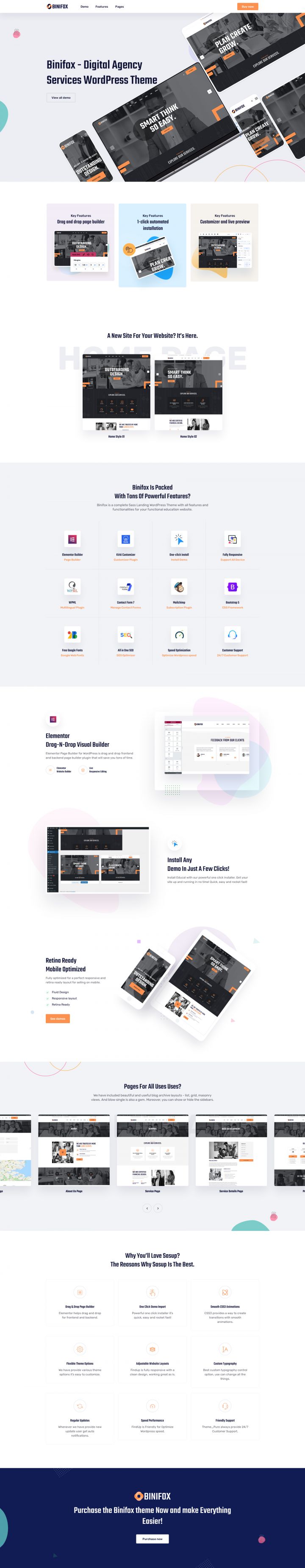 WordPress шаблон ThemeForest Binifox